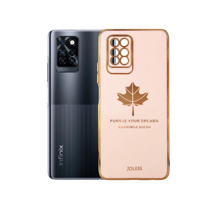 Infinix Note 10 Pro Gold Chrome Case Mobile Pouch (Baby Pink)