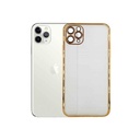 Iphone 11 Pro Max Chrome Matte Ring Case Mobile Pouch (Golden)