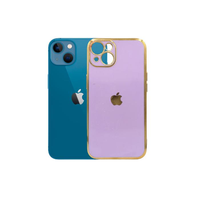 [PO29BIP13-1-12] Iphone 13 Gold Side With Logo Mobile Pouch (Purple)