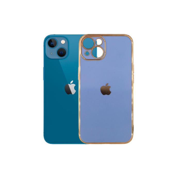 [PO29BIP13-1-3] Iphone 13 Gold Side With Logo Mobile Pouch (Blue)