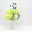 Iphone 13 Pro Max TPU With Gold Camera Protection Mobile Pouch (Blue)
