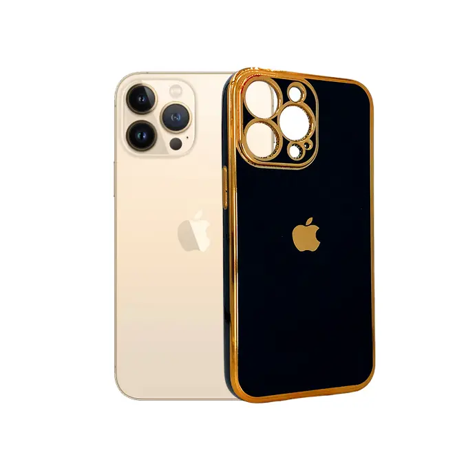 Iphone 13 Pro Gold Side With Logo Mobile Pouch (Black)