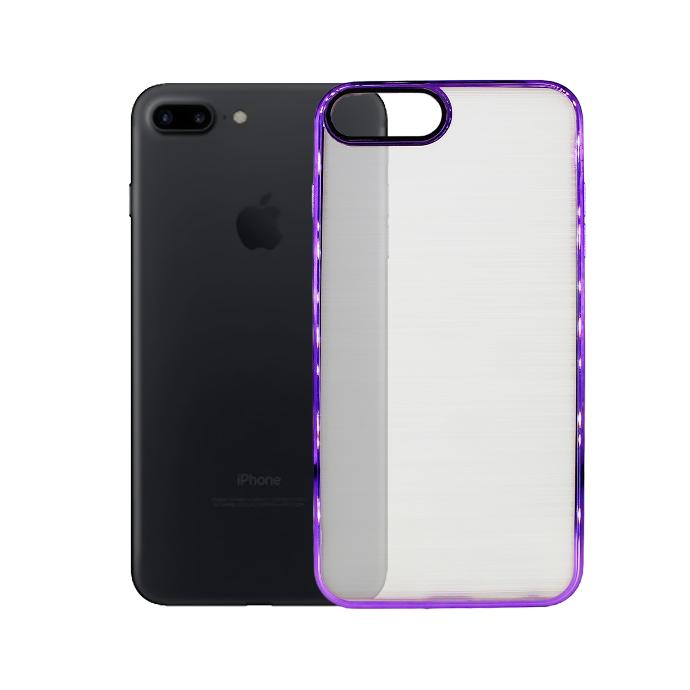 Iphone 7 Plus Chrome Matte Ring Case Mobile Pouch (Purple)