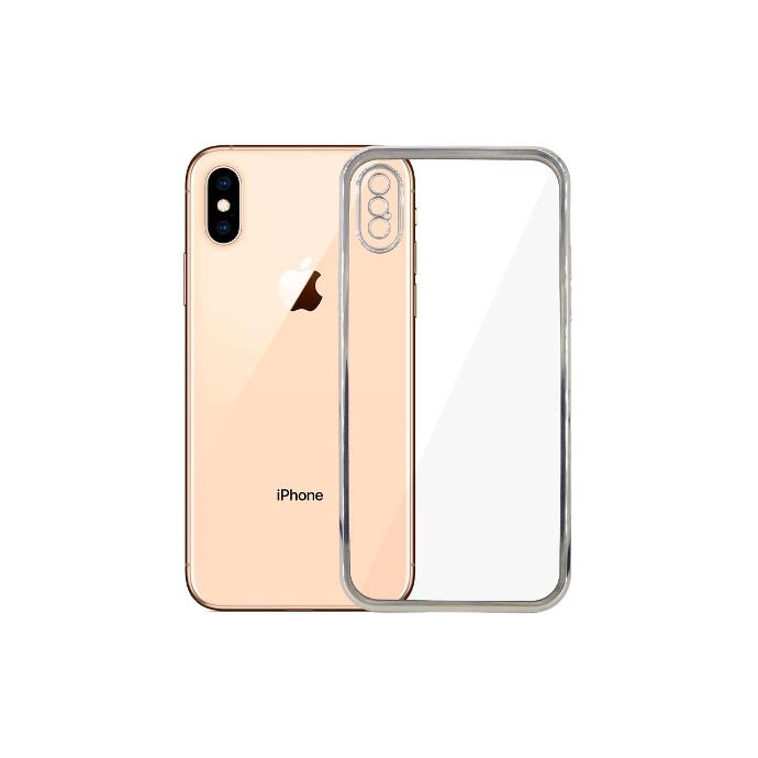 [PO29BIP8X-3-7] Iphone X J-Case With Colour Border Mobile Pouch (Silver)