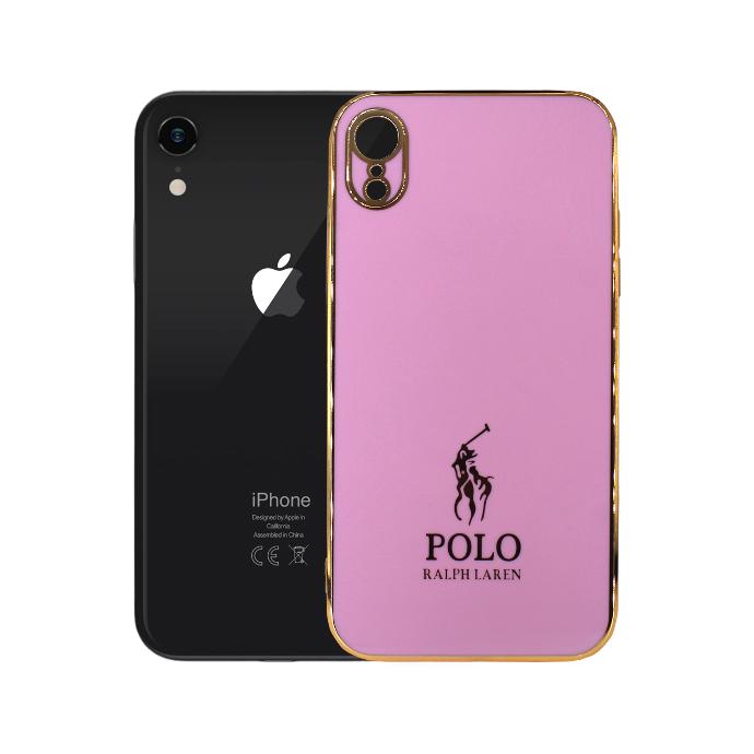 Iphone XR Chrome Case Logo Mobile Pouch (Purple)