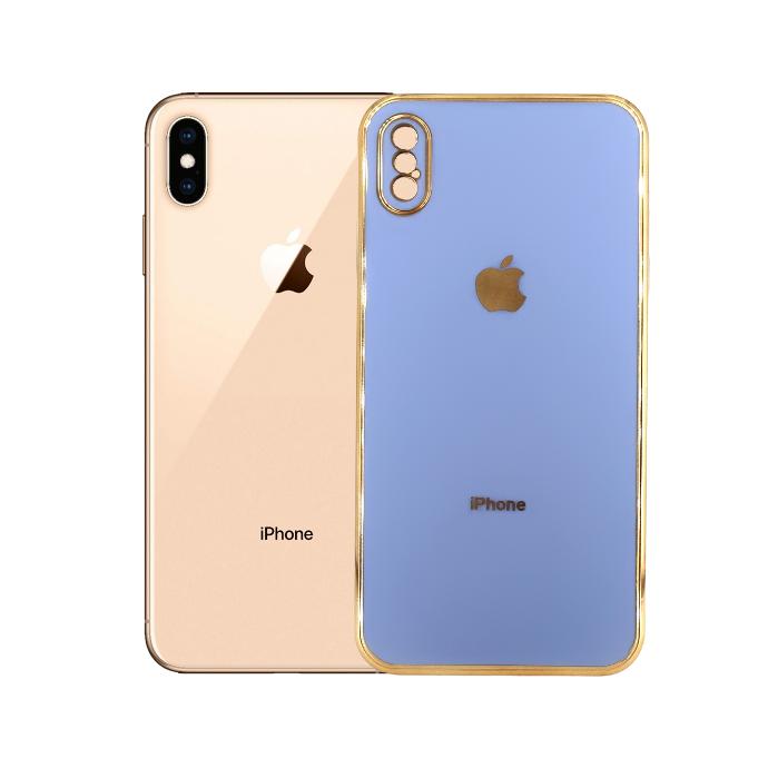 [PO29BIPXSMAX-1-16] Iphone XS Max Gold Side With Logo Mobile Pouch (Sky Blue)