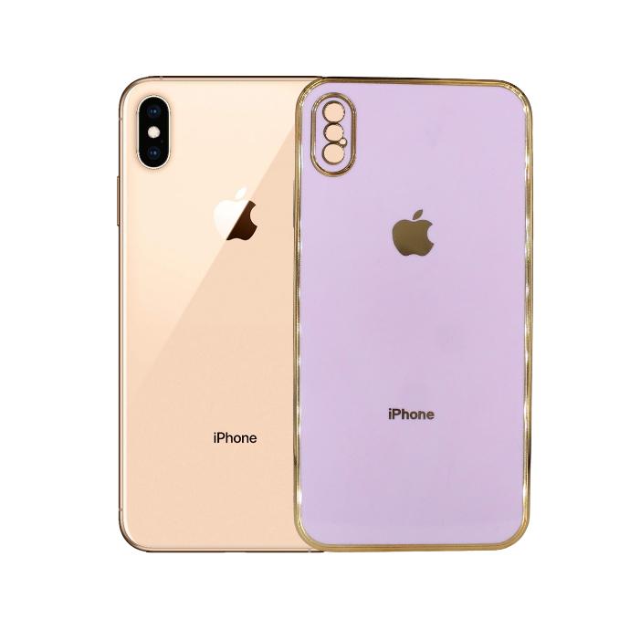 [PO29BIPXSMAX-1-29] Iphone XS Max Gold Side With Logo Mobile Pouch (Light Purple)