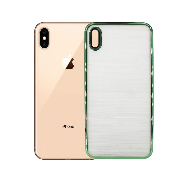 Iphone XS Max Chrome Matte Ring Case Mobile Pouch (Green)