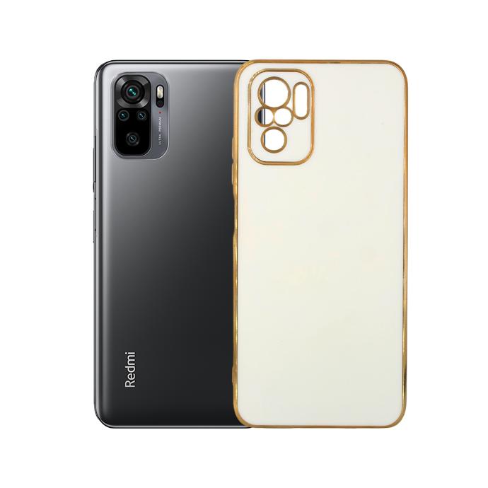 Redmi Note 10 Gold Chrome Case Mobile Pouch (White)