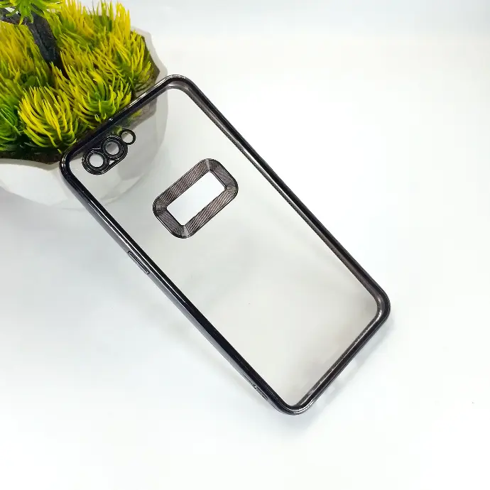 Oppo A3S CD Chrome Case Mobile Pouch (Black)