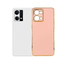 Oppo F21 Pro Gold Chrome Case Mobile Pouch (Pink)