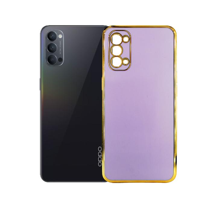 Oppo Reno 4 Colour Chrome Case Mobile Pouch (Light Purple)