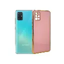 Samsung A51 Gold Chrome Case Mobile Pouch (Baby Pink)