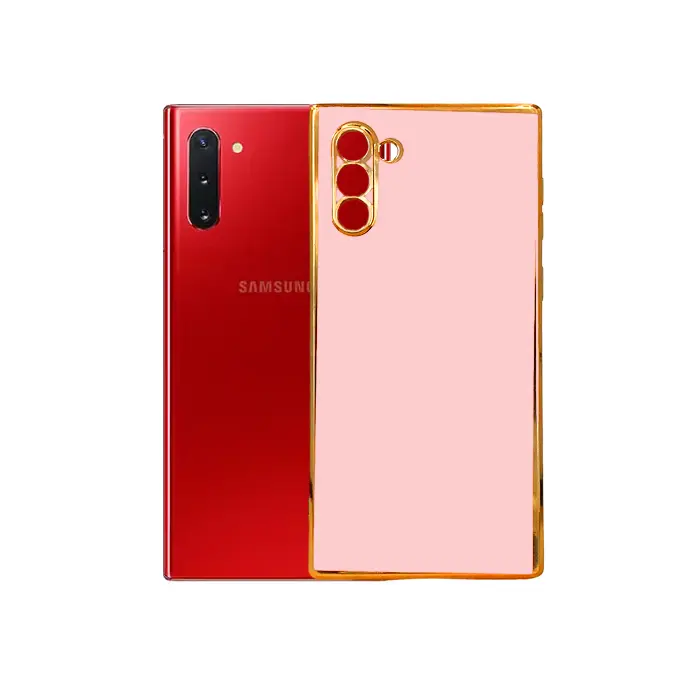 [PO29BSNOT10-5-22] Samsung Note 10 Gold Side With Logo Mobile Pouch (Baby Pink)