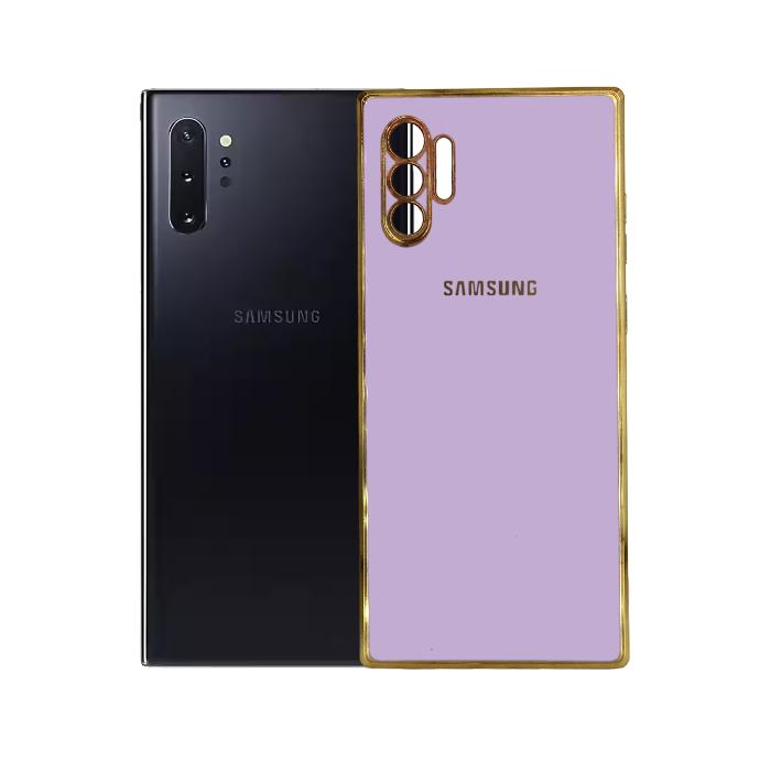 [PO29BSNOT10PL-5-29] Samsung Note 10 Plus Gold Side With Logo Mobile Pouch (Light Purple)