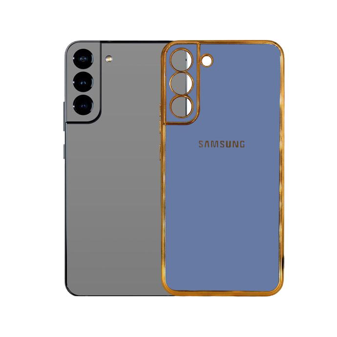 Samsung S22 Plus Gold Side With Logo Mobile Pouch (Sky Blue)