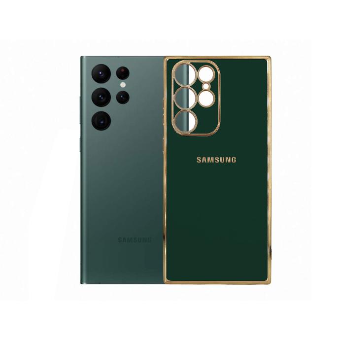 Samsung S22 Ultra Gold Side With Logo Mobile Pouch (Green)
