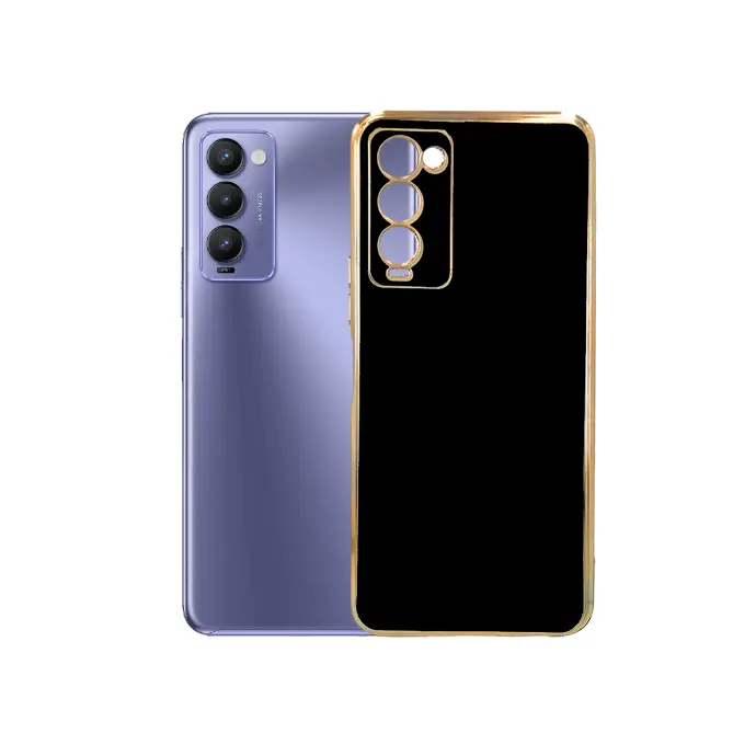 [PO29BTCMN18-5-2] Tecno Camon 18 Chrome Black Case – Durable Colour‑Chrome Mobile Pouch