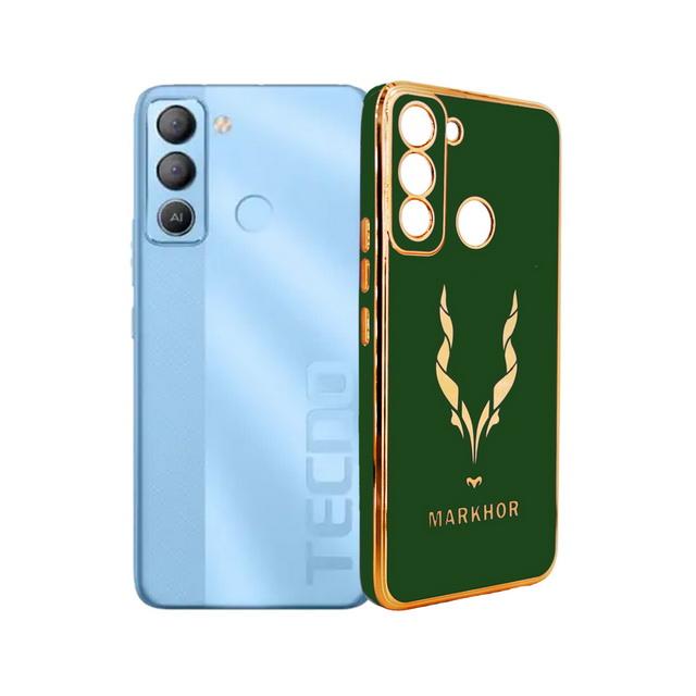 Tecno Pop 5 Lite Gold Chrome Case Green – Slim Glossy Mobile Cover