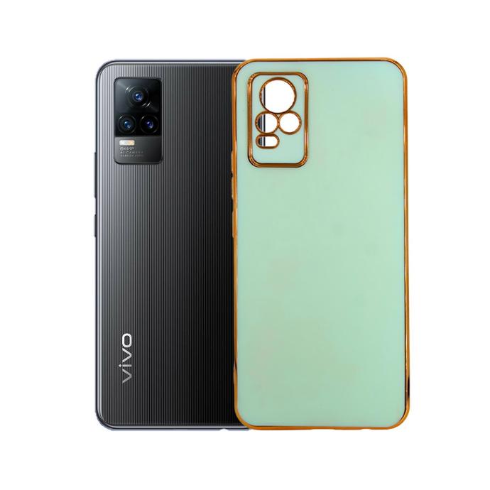 Vivo V21E Gold Chrome Case Sea Green – Slim Stylish Silicone Cover
