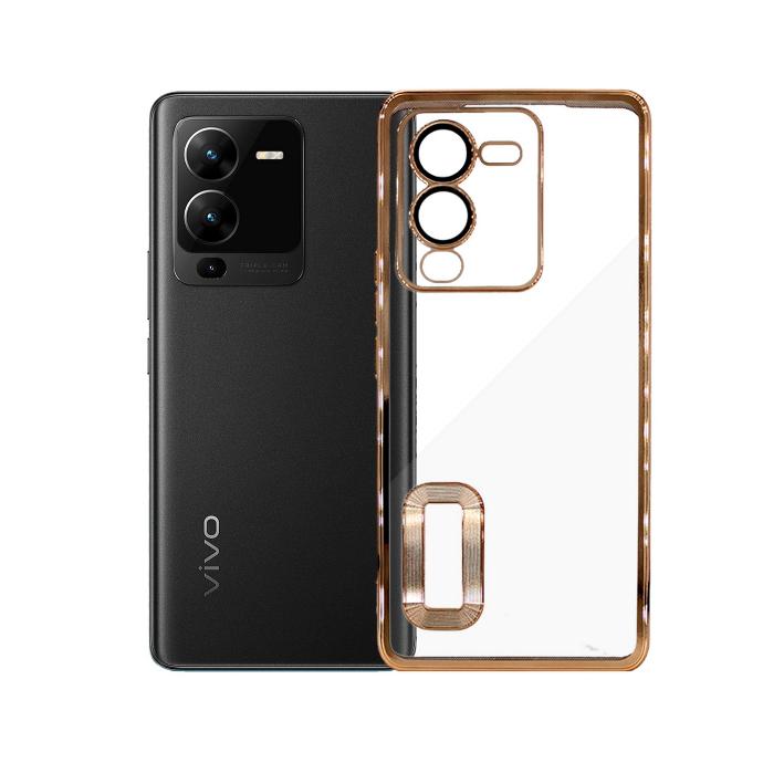 Vivo V25 Pro Chrome Case Golden – Slim Camera‑Lens Protection Cover