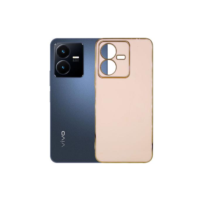 Vivo Y22 Chrome Case Mobile Pouch (Baby Pink)