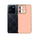 Vivo Y35 Gold Chrome Case Mobile Pouch (Baby Pink)