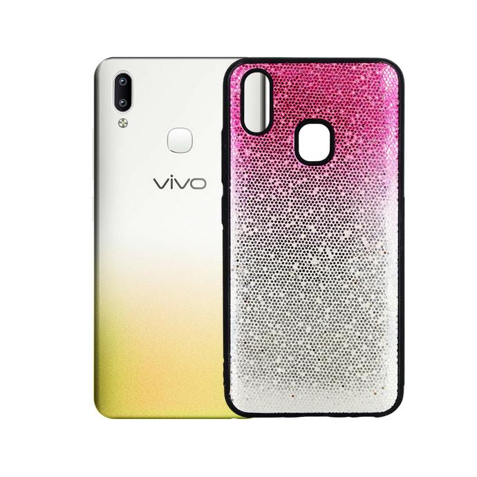 Vivo Y95 Embose Back Case Mobile Pouch (Pink)