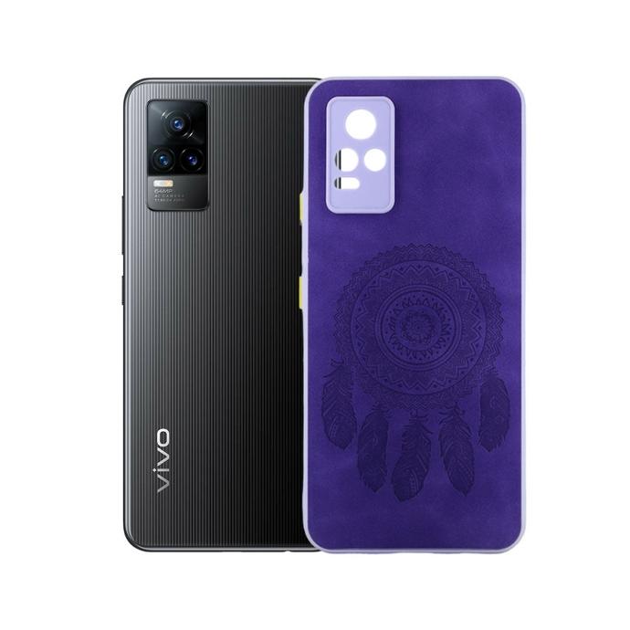 Vivo V21E Line Soft Case Mobile Pouch (Purple)