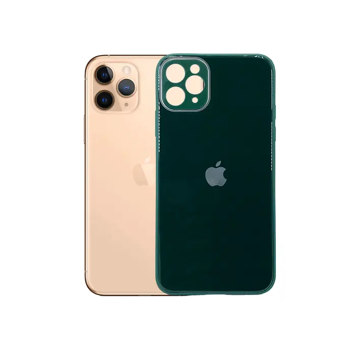 Iphone 11 Pro Max Glass Case Mobile Pouch (Green)