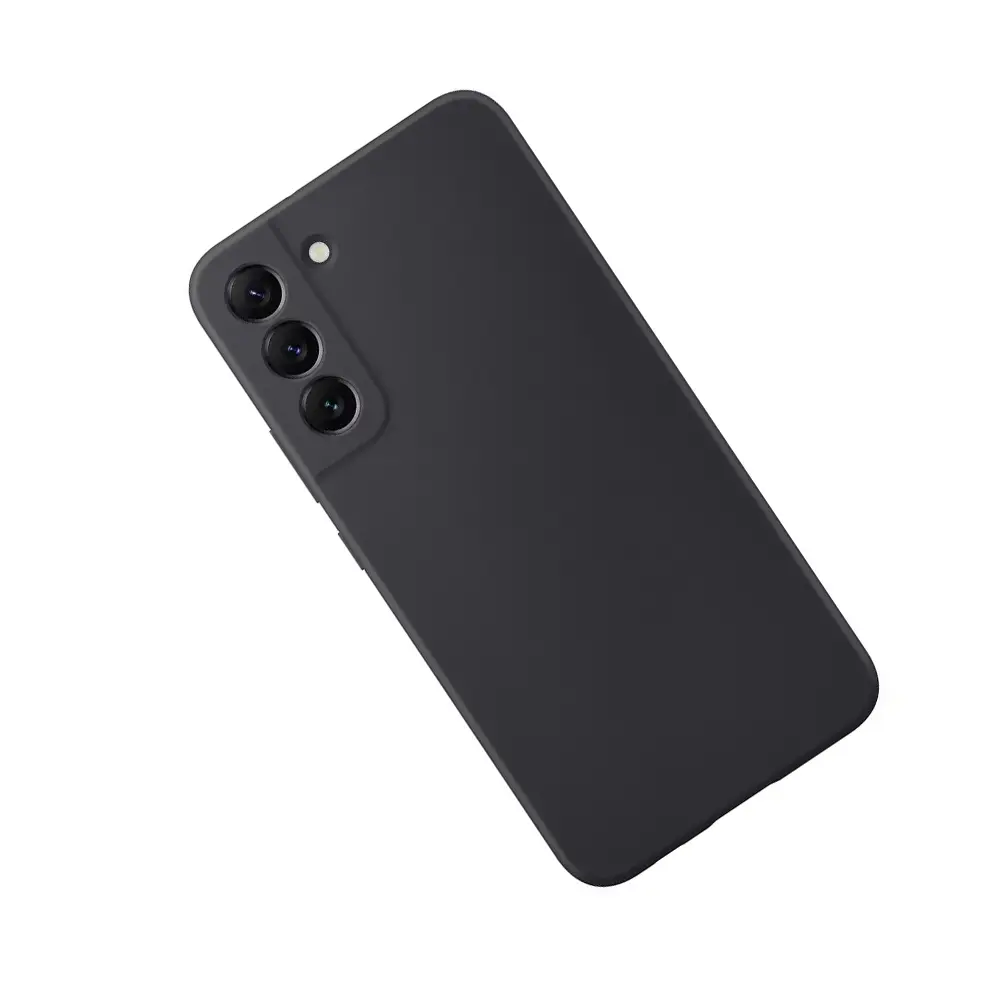 Samsung Galaxy S22 Plus Matte Soft Silicone Paper Back Case (Black)