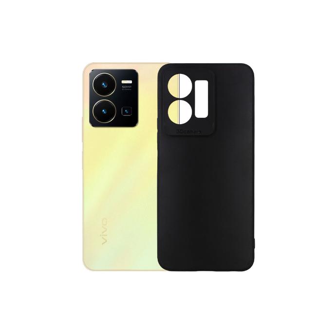 [PO4BVIY35-4-2] Vivo Y35 Soft Paper Case Mobile Pouch (Black)