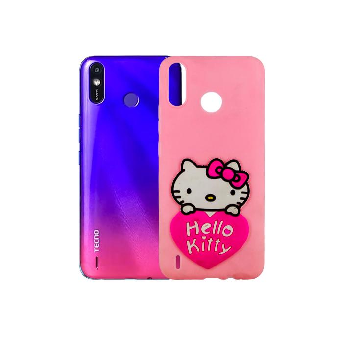 [PO51BTSPRK4L-1-10] Tecno Spark 4 Lite Kitty Pouch Mobile Pouch (Pink)