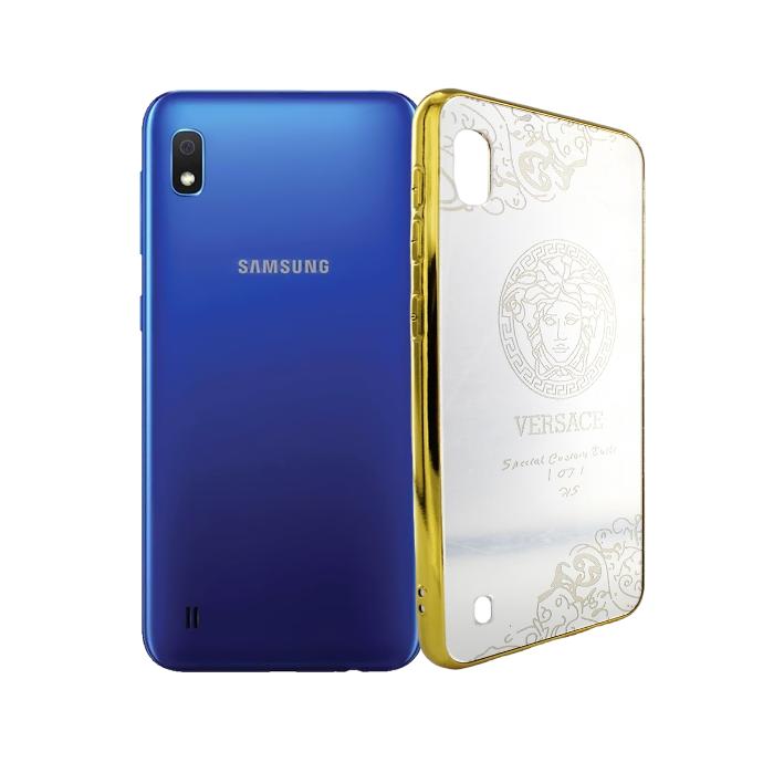Samsung A10 Gold Plated Pouch Mobile Pouch (Silver)
