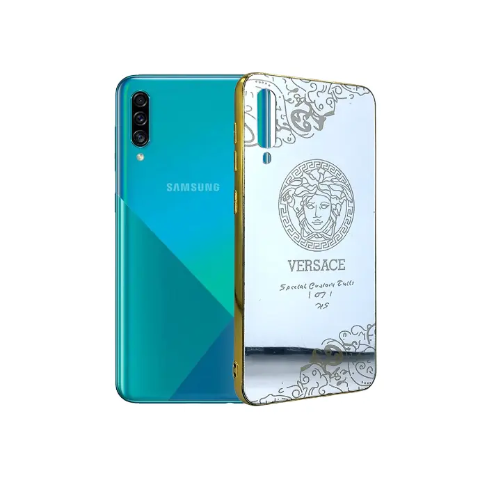 Samsung A20 Gold Plated Pouch Mobile Pouch (Silver)