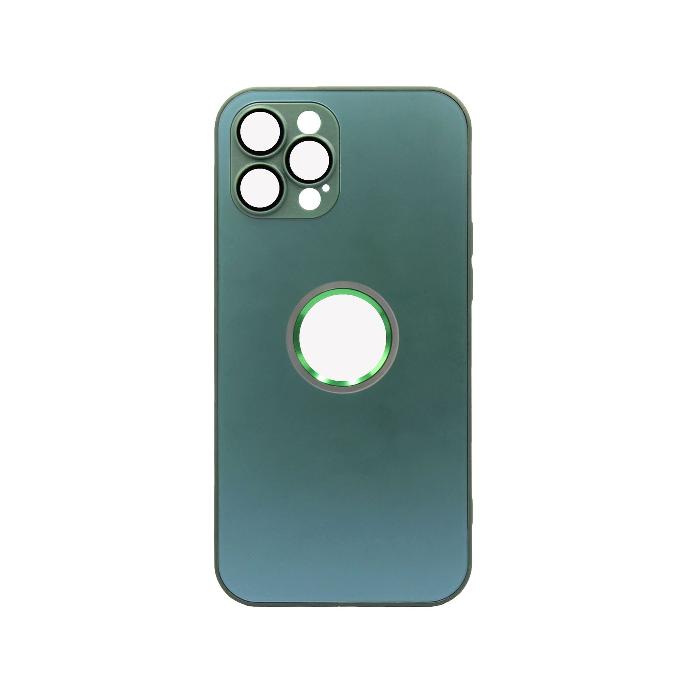 Iphone 12 Pro Max AG Glass Case Mobile Pouch (Green)