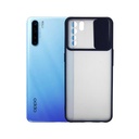 Oppo F15 Matte Shutter Back Case Mobile Pouch (Navy Blue)