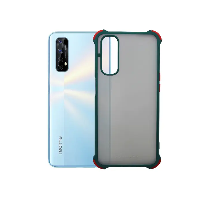 [PO6BORELME7-4-11] Oppo Realme 7 Matte Colour Button Mobile Pouch (Green)
