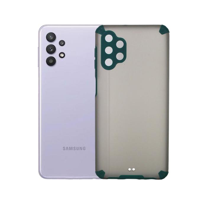 Samsung A32 Matte Colour Button Mobile Pouch (Green)