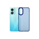Vivo Y02S Ring Matte Case Matte Logo Hard Mobile Pouch (Blue)