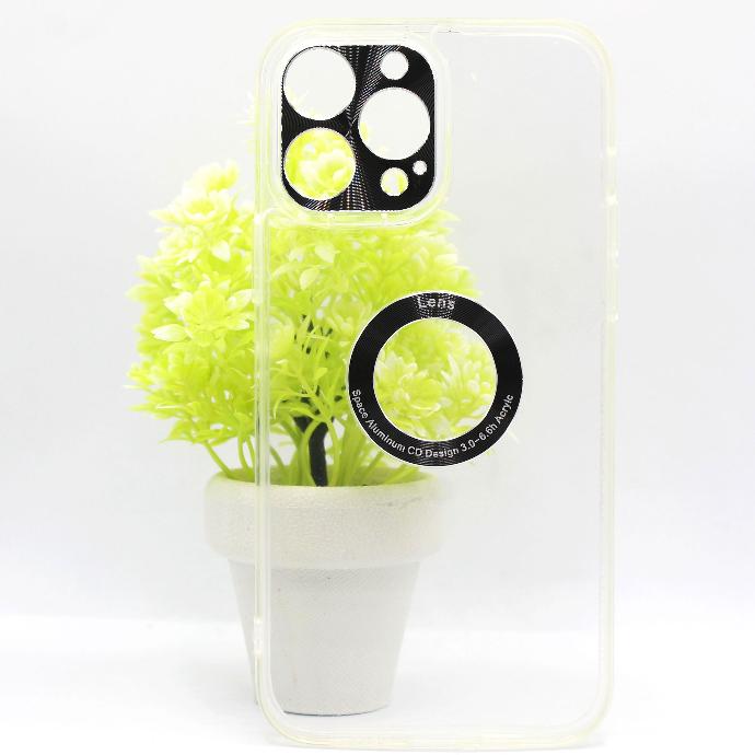 Iphone 12 Pro Max TPU With Gold Camera Protection Mobile Pouch (Black)