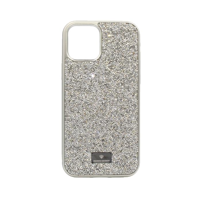 [PO8BiP12PR-4-7] Iphone 12 Pro Diamond Remax Back Case Mobile Pouch (Silver)