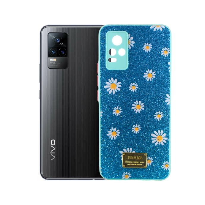 Vivo V21E Ladies Fancy Pouch Mobile Pouch (Light Blue)