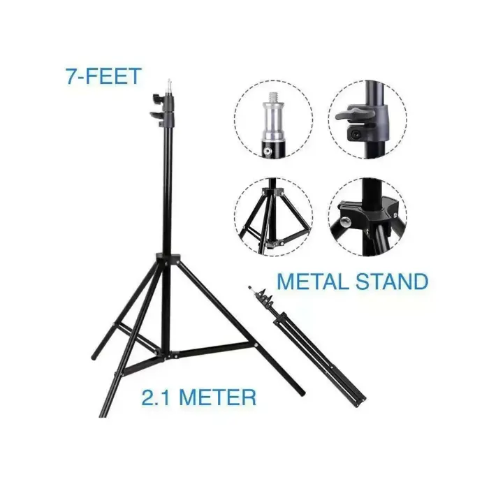 7FT Tripod Stand - Adjustable Height for Cameras & Smartphones