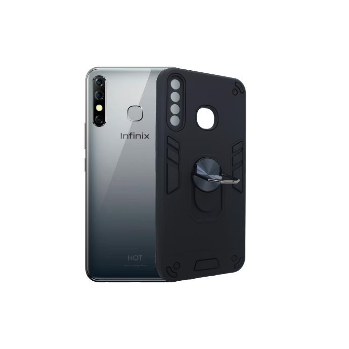 [PO39BiHOT8-1-2] Infinix Hot 8/8Lite Tecno Spark 4 Armor Back Case (Black)