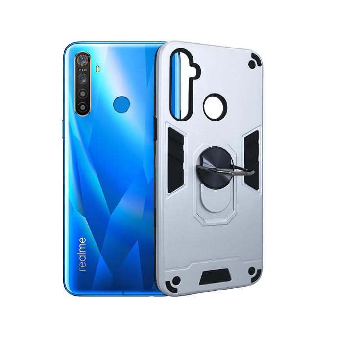 Oppo Realme 5/6I/C3//5S Armor Back Case (Silver)