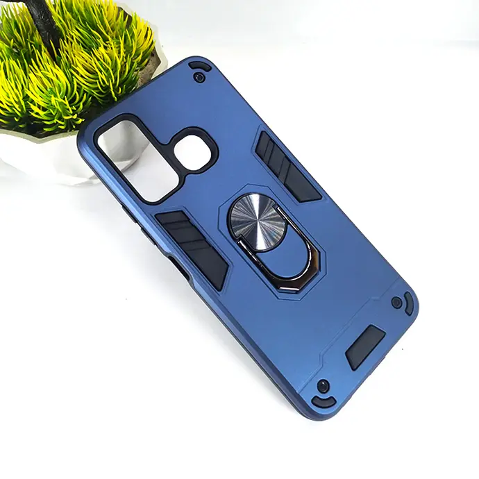 Infinix Hot 9/Tecno Camon 15/Spark 5 Pro Armor Back Case (Navy Blue) )
