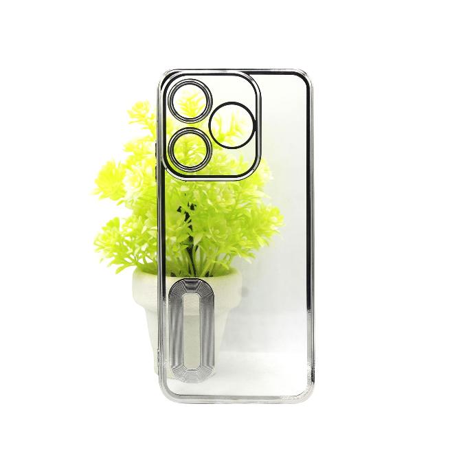 Tecno Spark 10C CD Chrome Case Silver – Slim Glossy TPU Back Cover