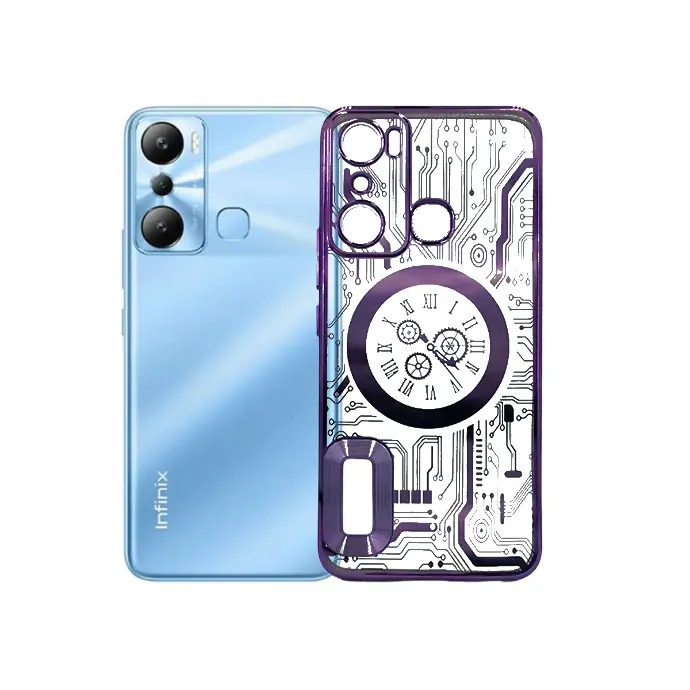 Infinix Hot 20i CD-Chrome Clock Design Back Case (Purple)