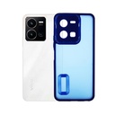 Vivo Y35 Matte Logo Metal Ring Case (Blue)
